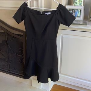 Black off the shoulder cocktail dress
